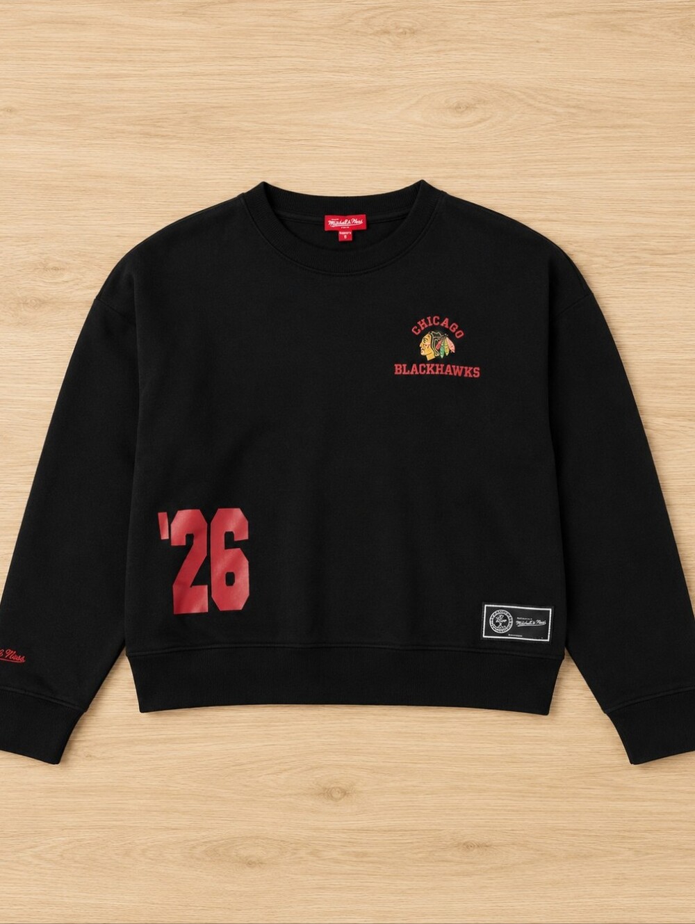 Mitchell & Ness Chicago Blackhawks Women’s Cropped Crewneck Sweatshirt NWT Small